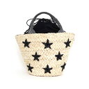 【楽天スーパーSALE_10%OFF】【COOCO クーコ】ラメ糸星柄刺繍メイズブレード カゴバッグ リゾート 夏 サマーバッグ ハンドバッグ(4)