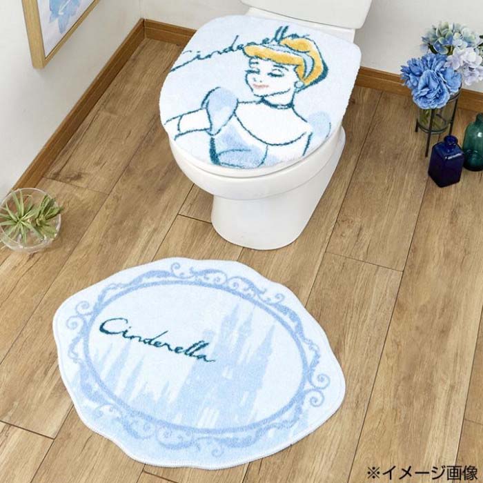トイレ2点セット(洗浄・暖房便座用フタカバー＆トイレマット) ディズニー シンデレラ SB-559-D 2