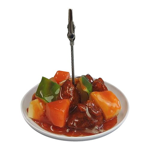 食品サンプル メモ・フォトクリップはこちら♪そのほかの食品サンプルはこちら！おいしそうな酢豚のメモクリップスタンド♪メモクリップ付きの食品サンプルです。すごく目立つので、うっかり忘れの防止にもなります。また家族や、愛犬・愛猫達の写真も飾ることができるので、学校やオフィス、家のインテリアにもおすすめです!fk094igrjsメモクリップ付きの食品サンプルです。すごく目立つので、うっかり忘れの防止にもなります。また家族や、愛犬・愛猫達の写真も飾ることができるので、学校やオフィス、家のインテリアにもおすすめです!サイズφ91×90mm個装サイズ：14×10×10cm重量84g個装重量：84g素材・材質塩化ビニール製造国日本