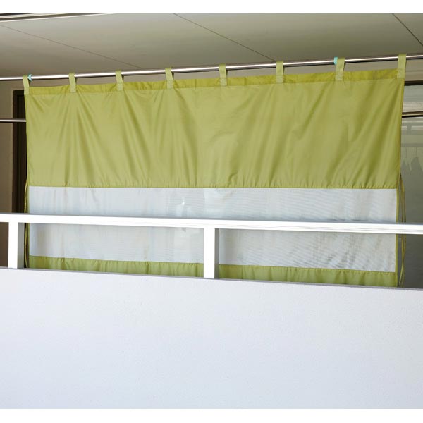 風を通す雨よけベランダカーテン A-02 洗濯物カーテン 目隠しカーテン 洗濯物カバー 雨よけシート 部分メッシュ 幅190cm 高さ150cm