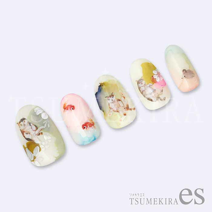 ビタミンバスケットのTSUMEKIRA(ツメキラ) ネイルシール es Yeung Pui Lunプロデュース Lazy Cat Life(懶猫日常) ES-YPL-007｜アングル3