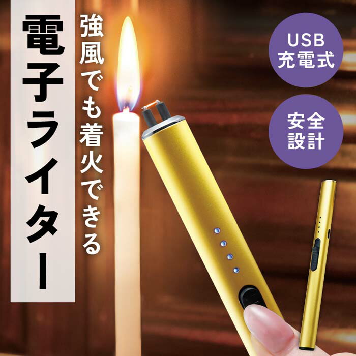 風に負けない。燃料もいらない。 次世代 充電式プラズマライター - GOLD - オイル・ガス不要。スマートに着火する新常識。 「屋外でライターを使おうとしたら、風で火がつかない」「オイルやガスの補充が面倒で、ゴミが出るのも気になる」……そ...
