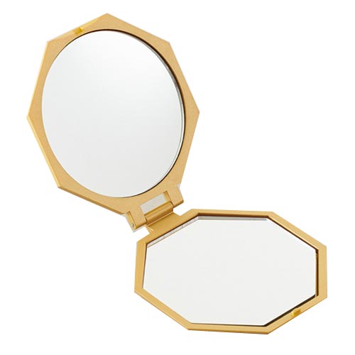 コンパクトミラー 10倍 拡大鏡 置いても使える 八角ミラー メイク用 アイメイク つけまつ毛 コンタクトの装着 毛穴チェック 毛抜き 化粧直し ポーチに入る ...