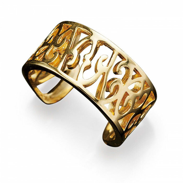 Rakuten - サイズを選ばない 透かし柄リング ゴールド 指輪 約9〜15号 サイズ調整 幅広 サイズ未確認