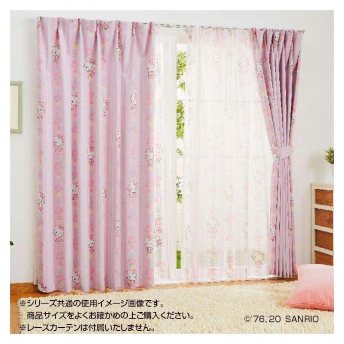 樂天商城 - サンリオ キティ ドレープカーテン2枚セット 100×200cm SB-521-S