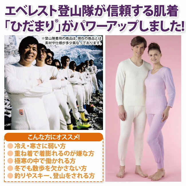 保温肌着 健康肌着 ひだまり 陽（ひなた） 紳士用 ズボン下 S M L LL オフホワイト