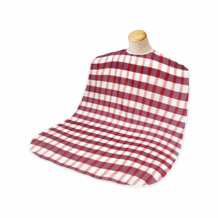 ソフラピレンエプロン ボーダーチェックロング ピンク 102310 竹虎 幅80cm 長さ110cm 大人用 介護 前掛け 食事介助 ケア【メール便 送料無料】