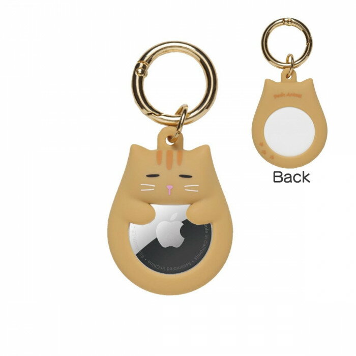 Petit Animal AirTagケース 茶トラ AT-PA03 耐衝撃 ネコ 猫 グッズ エアタグ アクセサリー【メール便 送料無料】