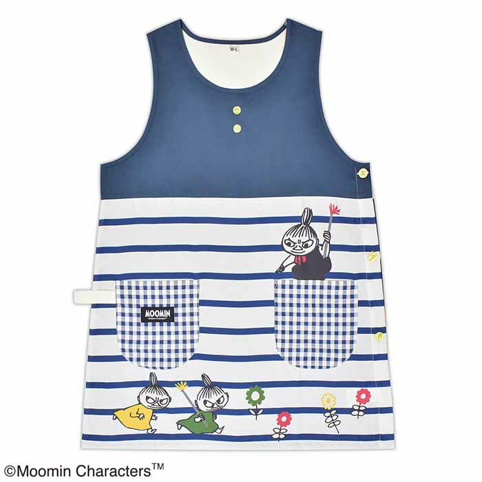 ムーミン エプロン リトルミイ 「ちびのミイときょうだいたち」ネイビー ST-IM0069 おしゃれで可愛い キャラクターエプロン 保育士 介護士 先生に大人気...