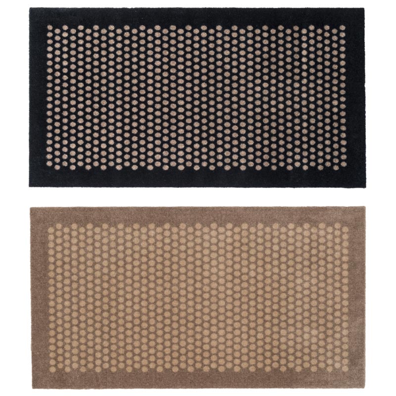Mats - Tica Copenhagen フロアマット 67×120cm DOT ブラック ベージュ 水玉模様 ドット柄 はさみでカット キッチンマット 玄関マット 足元マット