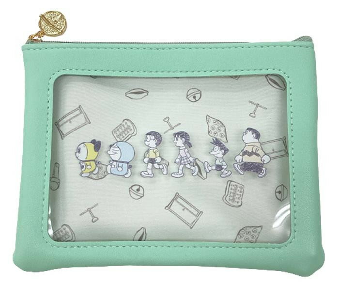 ドラえもん ウィンドウポーチ DRA21-22A グリーン クリアポーチ トラベルポーチ フラットタイプ キャラクターグッズ 【メール便 送料無料】