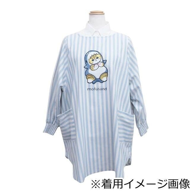 mofusand モフサンド ストライプかっぽう着 エプロン サメニャン OA43794-42 M-L 【メール便】