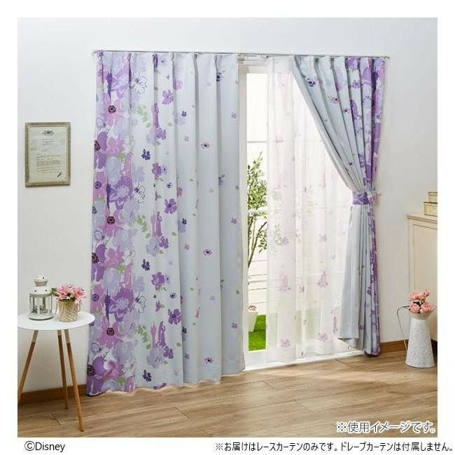 171 cm - 178 cm - 【楽天スーパーSALE_10%OFF】ディズニー ラプンツェル レースカーテン 2枚組 SB-433 100×176cm