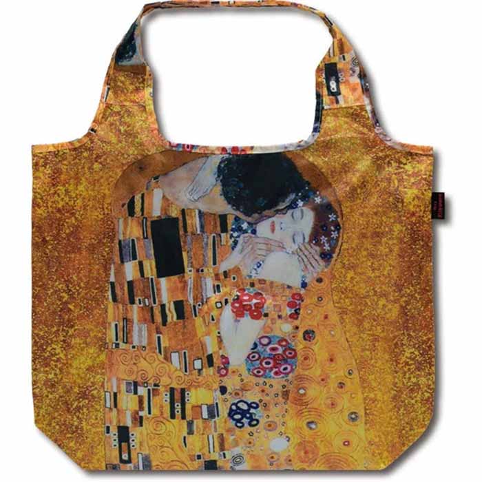Tote Bag Type - クーラーバッグ 保冷バッグ たためる エコバッグ 名画クーラーエコバッグ クリムト「ザ・キス」 AE-01512【メール便】