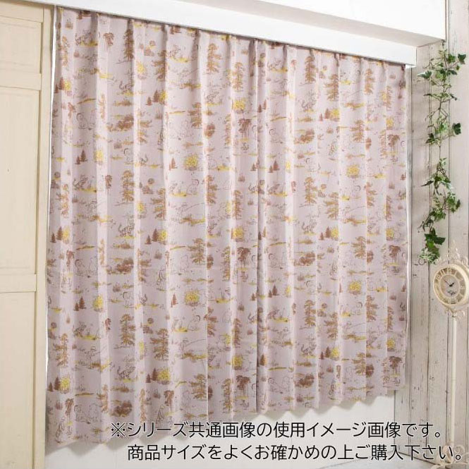 171 cm - 178 cm - ディズニー クラッシックプー ドレープカーテン 2枚組 100×178cm SB-656-D ピンク