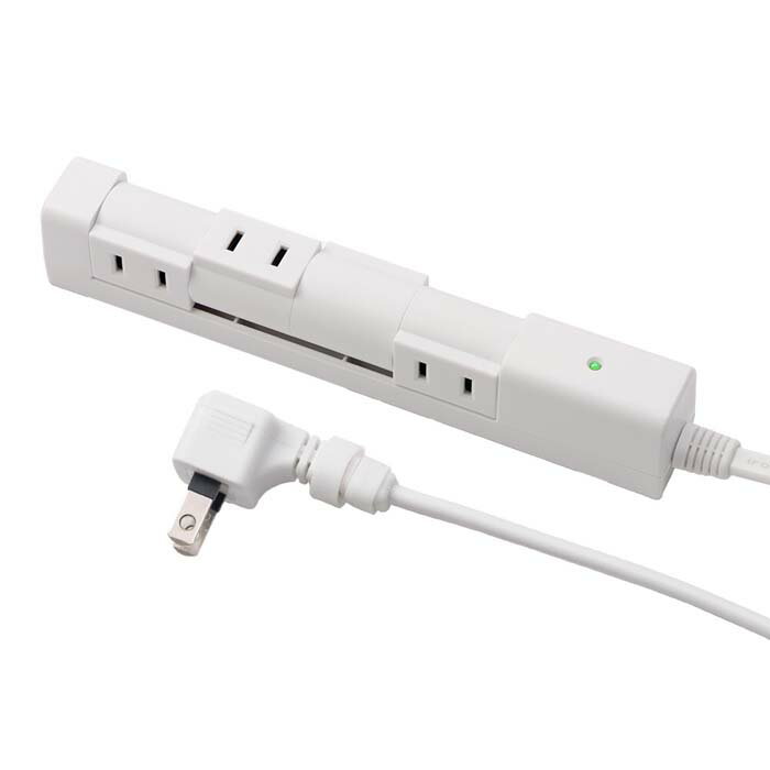 樂天商城 - 差し込み口が干渉しない回転タップ 雷ガード付き コンセント4口 1m 1010586