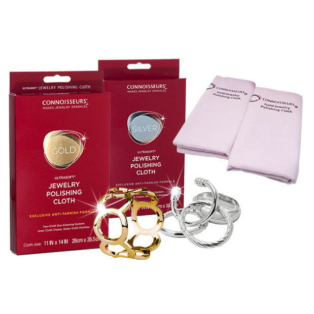 アクセサリーのお手入れに！コニシュアーズ ジュエリーポリシングクロス（ゴールド用、シルバー用） 【メール便】...