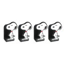 SNOOPY スヌーピー ミニフック 4個セット SN253 マスクフック 鍵 小物 両面テープ固定 車内 リビング 玄関 【メール便 送料無料】