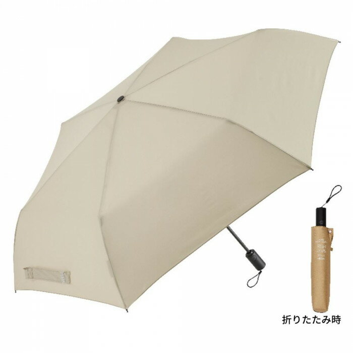 Unisex - 傘 雨傘 折り畳み傘 LESS IS MORE LIM 軽量自動開閉 折りたたみ傘 60cm サンドベージュ U360-0804BG1-BF