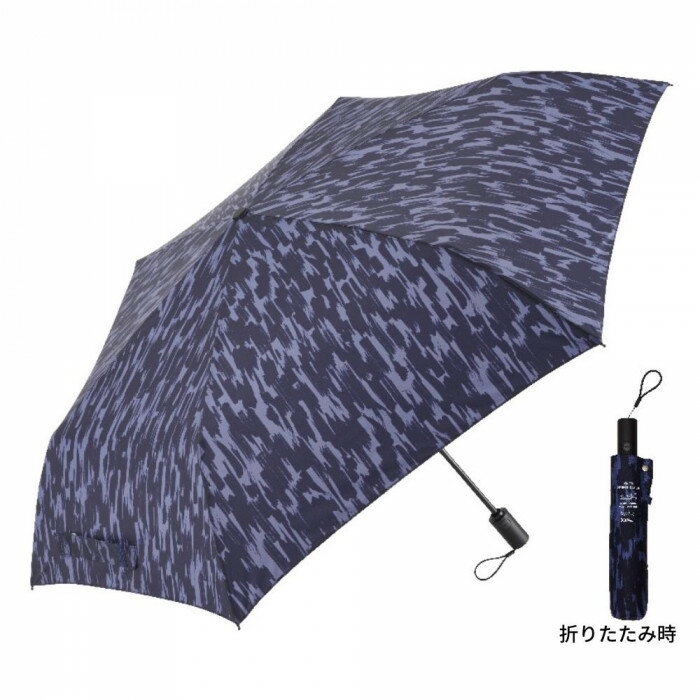 傘 雨傘 折り畳み傘 LESS IS MORE LIM 軽量自動開閉 折りたたみ傘 60cm バーク ミッドナイトブルー U360-0805DN1-B5