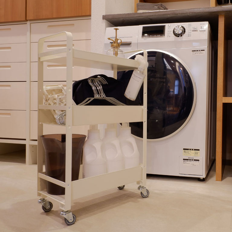 ストレージワゴン キッチンワゴン リビング 店舗 ショップ オフィス 運ぶ 運搬 キャスター付き テーブル脇 便利 【COLLEND】 [2]