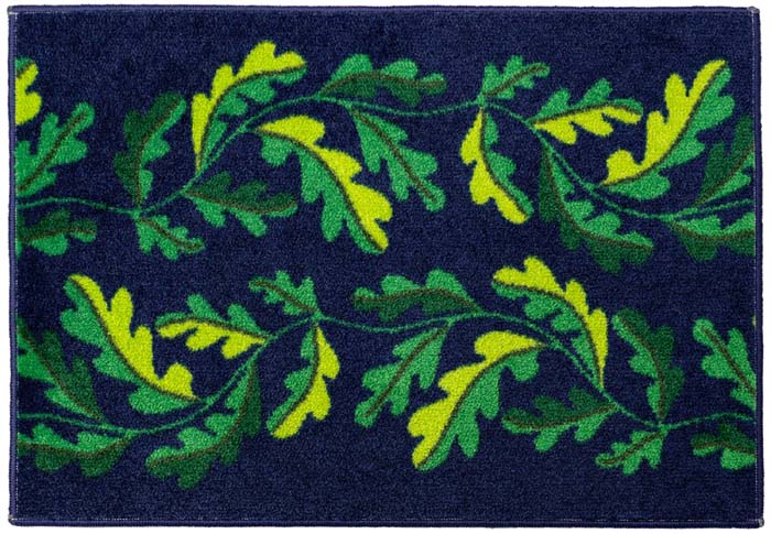 乐天商城 - LEAVES 45×65cm リーフ柄 ボタニカル 葉 グリーン ネイビー クリーンテックス 玄関マット マット 室内用 屋内 足ふきマット 洗える 吸水 すべり止め 日本製