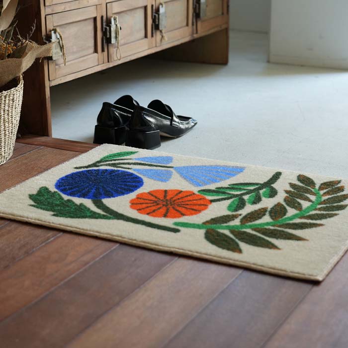 FLORAL GROUP 45×65cm 花柄 モダン クリーンテックス 玄関マット マット 室内用 屋...