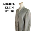 MICHEL KLEIN ミッシェルクラン テーラードジャケット ジャケット アウター グレー Mサイズ きれいめ カジュアル アウター クラッシック 襟付き ベーシック シンプル オフィス 麻100％ 通気性 柔らかい レディース 