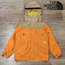 【送料無料】ノースフェイス マウンテンパーカー キッズ 120 オレンジ 刺繍ロゴ 訳あり