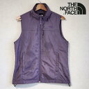 【即日配送】THE NORTH FACE ノースフェイス ナイロンベスト レディース M パープル 紫 刺繍ロゴ 訳あり【送料無料】