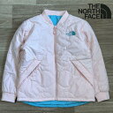 【即日配送】THE NORTH FACE ザノースフェイス 中綿ジャケット リバーシブル キッズ 140cm ピンク 水色 刺繍ロゴ 訳あり【送料無料】
