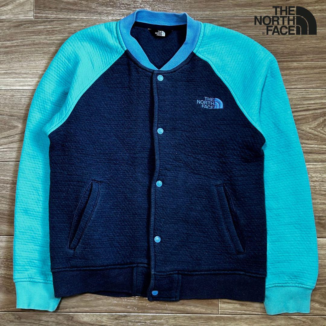 【即日配送】THE NORTH FACE ザノースフェイス ブルゾンジャケット キッズ 150cm ネイビー ブルー 紺 青 刺繍ロゴ 訳あり【送料無料】