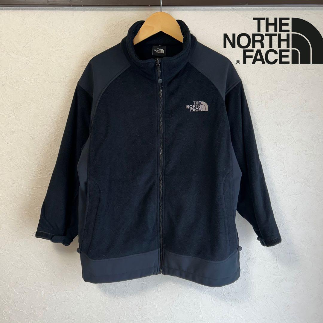 【即日配送】THE NORTH FACE ザノースフェイス フリースジャケット メンズ M ブラック 黒 刺繡ロゴ 美品【送料無料】