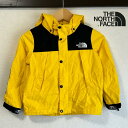 【即日配送】THE NORTH FACE ザノースフェイス マウンテンパーカー キッズ 110cm イエロー ブラック 黄色 黒 刺繍ロゴ 刺繍ワッペン 訳あり...