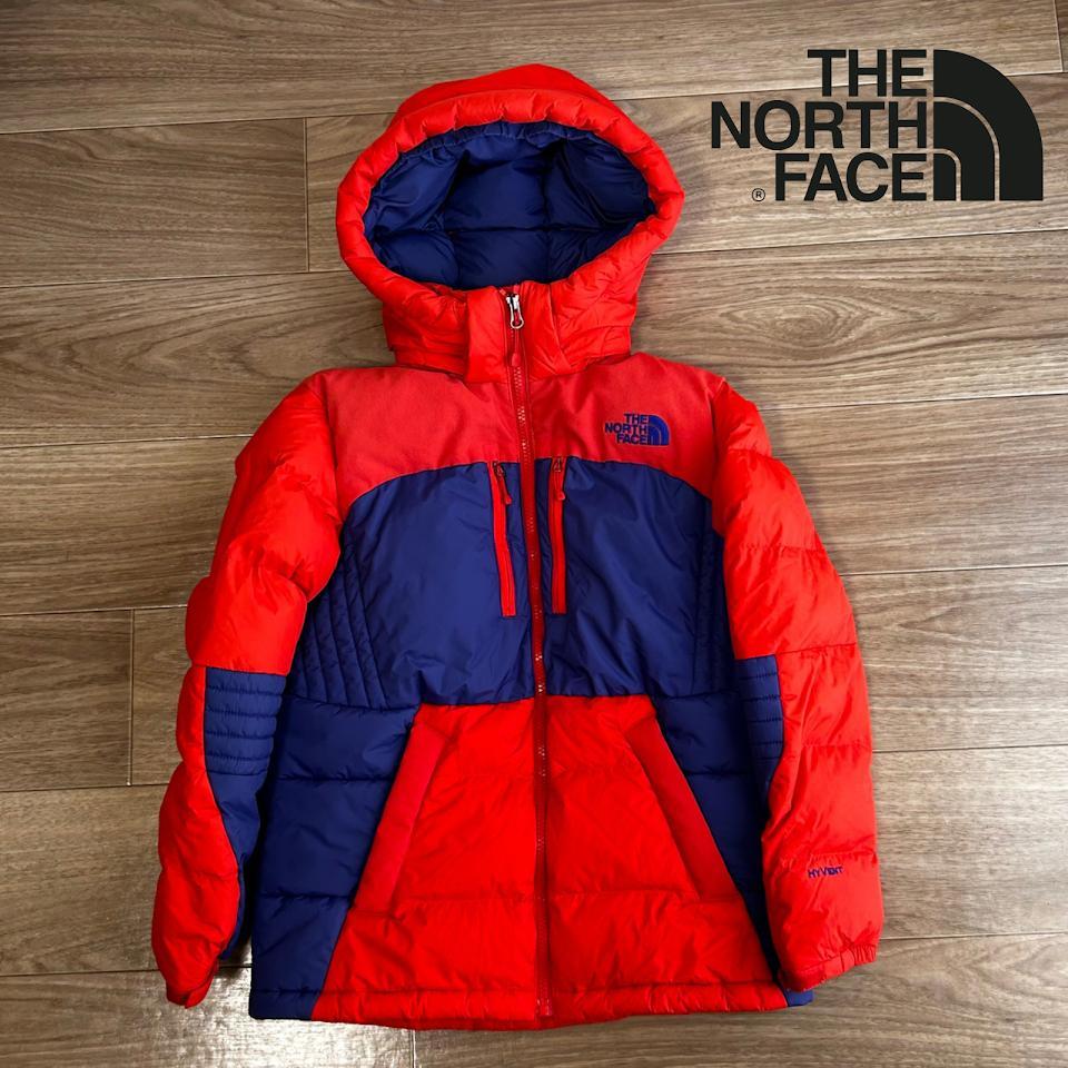 【即日配送】THE NORTH FACE ザノースフェイス ダウンジャケット キッズ 140cm レッド ブルー 赤 青 ハイベント 刺繡ロゴ 訳...