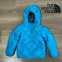 【即日配送】THE NORTH FACE ザノースフェイス ダウンジャケット キッズ 100cm ブルー 青 チェック柄 リバーシブル 刺繡ロゴ ...