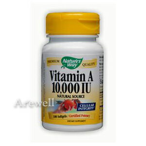 ビタミンA 10,000 IU ソフトジェル 商品名 Vitamin A 10,000 IU 内容量 100粒（約100日分） 形状 ソフトジェル ご使用方法 1日1粒を目安にお召し上がりください。 ブランド Nature's Way / ネイチャーズウェイ（ネーチャーズウェイ、ネイチャーズウエイ、ネーチャーズウエイ、ネイチャーズ・ウェイ、ネイチャーズ・ウエイ、ネーチャーズ・ウェイ、ネーチャーズ・ウエイ） 配達予定日 通常、発送後4〜7日程でのお届けとなります。 内容成分 【1粒あたりの成分】 ビタミンA（魚肝油由来）　10,000IU ※妊娠・授乳中の方は、ご使用前にお医者様にご相談ください。 ※薬を処方されている方、通院中の方は、ご使用前にお医者様にご相談ください。 ※お子様の手の届かない場所に保管してください。 広告文責 : 株式会社Arecare,Inc. 010-1-408-577-0907 生産国：米国｜区分：食品　