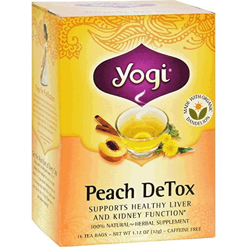 ヨギティー ハーブティー Yogi Tea ピーチデトックス カフェインフリー 16ティーバッグ体の中からいらないものを追い出すデトックスヨギティー健康な腎臓サポートにピーチデトックス フルーツティーのように甘い香りが広がる飲みやすいデトックスティー