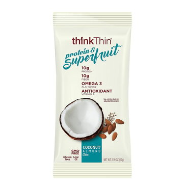 thinkThin(シンクシン)プロテインバー ココナッツ&スーパーフルーツ 9本入り1本で満足♪ダイエット中や忙しい毎日の食事サポートに!『高タンパク・砂糖ゼロ・グルテンフリー』厳選素材でおいしさにもこだわった贅沢バー
