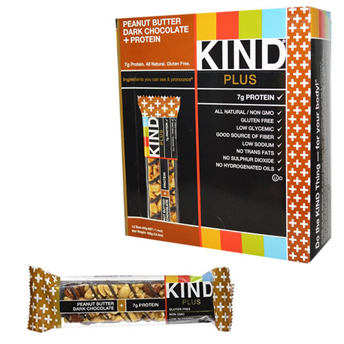 Kind ピーナッツバター ダークチョコレート 6本セット グルテンフリー＆高プロテイン、低糖質バーナッツ好きにはたまらないプロテインバーナチュラルで、安心・安全な栄養バー人工甘味料を含まないコーシャー認定 非遺伝子組替えオールナチュラルバー