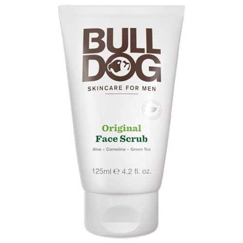 ブルドッグ（BULL DOG） オリジナル スクラブ（洗顔料） 125ml男性用（メンズ）スキンケア。アロエベラ カメリナ油 緑茶を配合。死んだ角質を取り除き 肌を深く浄化させます。メンズコスメ