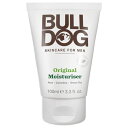 ブルドッグ（BULL DOG） オリジナル モイスチャライザー 100ml男性用（メンズ）スキンケア。アロエベラ、カメリナ油、緑茶を配合。洗顔後の保湿クリーム。素早く吸収してベタつかない。メンズコスメ