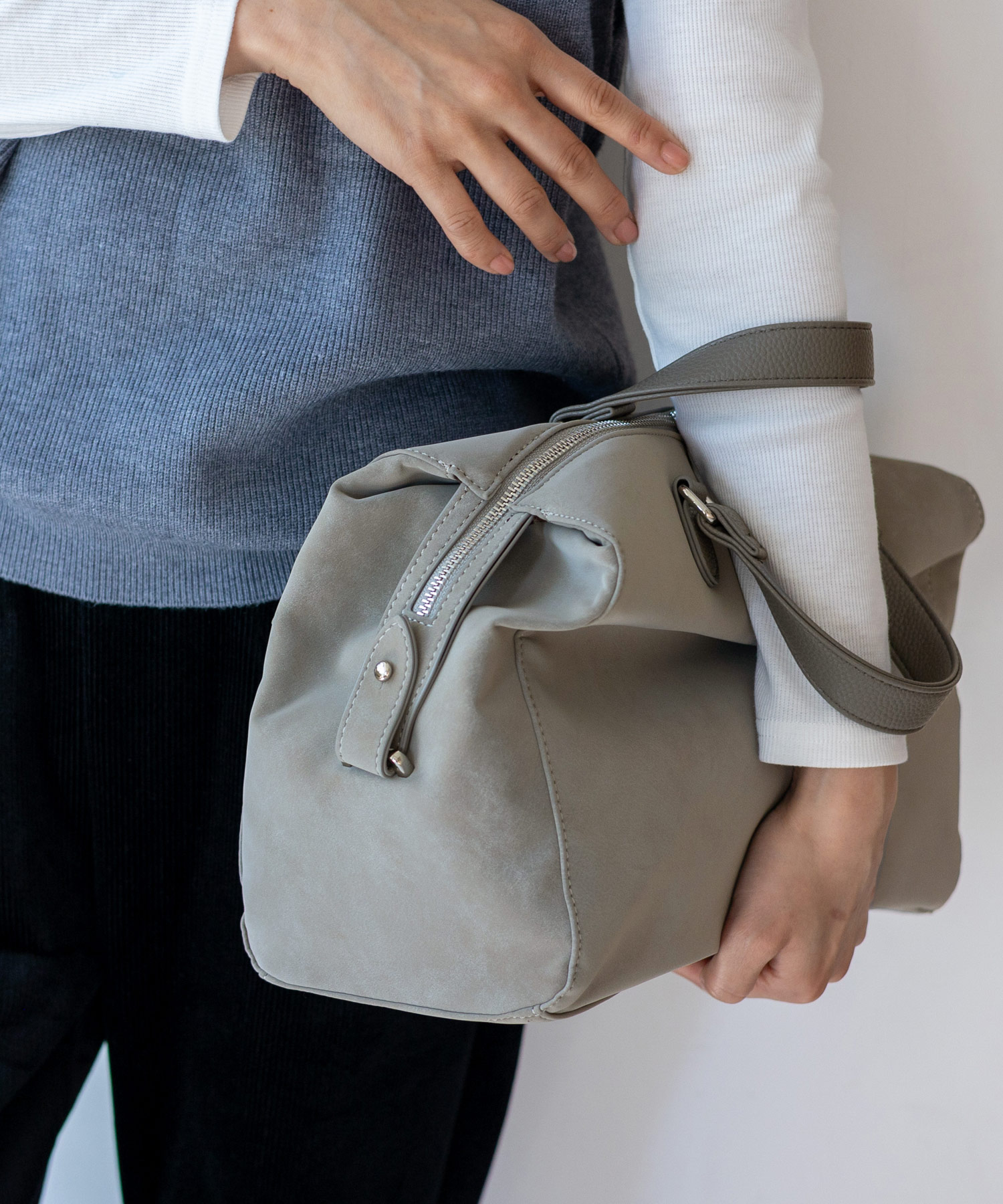 BHAG / バァッグ】 MINI BOSTON グレー