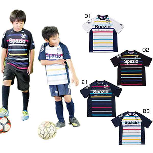 スパッツィオ ジュニア キッズ ジュニアCOLORATOコンファイン2プラクティスシャツ サッカーウェア フットサルウェア 半袖 練習着 ホワイト 白 ブラック 黒 ネイビー 送料無料 Spazio GE-0379 GE-0379