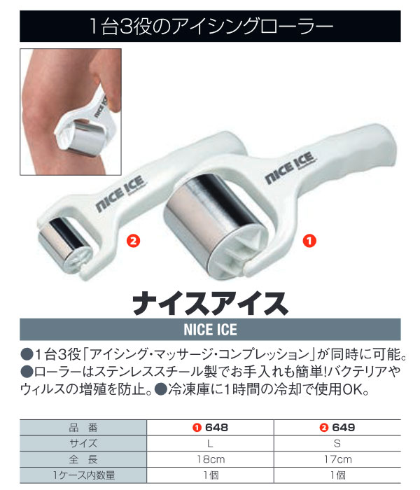 Sサイズ 17cm フィノア メンズ レディース ナイスアイス 冷却アイシングローラー スポーツ用具 アイシング 暑さ対策 冷却グッズ 試合 部活 応急処置 送料無料 Finoa 649