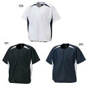 ゼット野球 メンズ レディース 半袖ハーフジップジャンパー 野球ウェア トップス 防風 撥水 ホワイト 白 ブラック 黒 ネイビー 送料無料 ZETT BOV5...