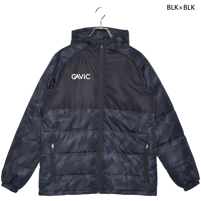 ガビック メンズ 中綿ジャケット アウター トップス サッカーウェア フットサルウェア 長袖 フード付き ブラック 黒 送料無料 GAViC GA3114
