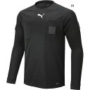 プーマ メンズ ロングスリーブ LS レフリーシャツ サッカーウェア フットサルウェア トップス 長袖Tシャツ 審判 レフェリー ブラック 黒 送料無料 PUM...