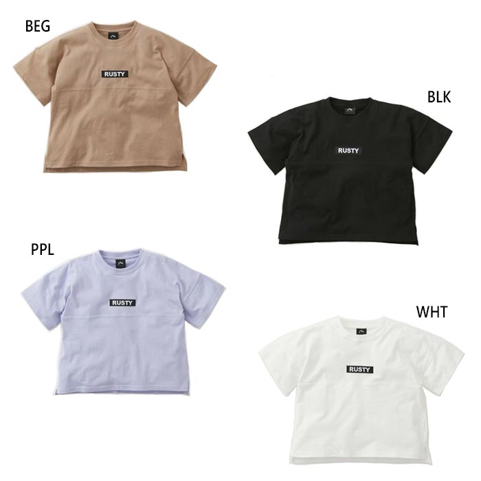 ラスティ ジュニア キッズ 半袖Tシャツ トップス カジュアルウェア ホワイト 白 ブラック 黒 ベージュ 送料無料 RUSTY 961502