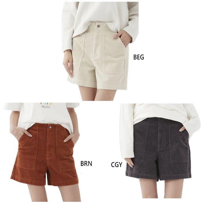 Cotton - オーシャンパシフィック レディース コーデュロイ ショートパンツ カジュアルウェア ボトムス グレー ブラウン ベージュ 茶色 灰色 送料無料 Ocean Pacific OP 521754